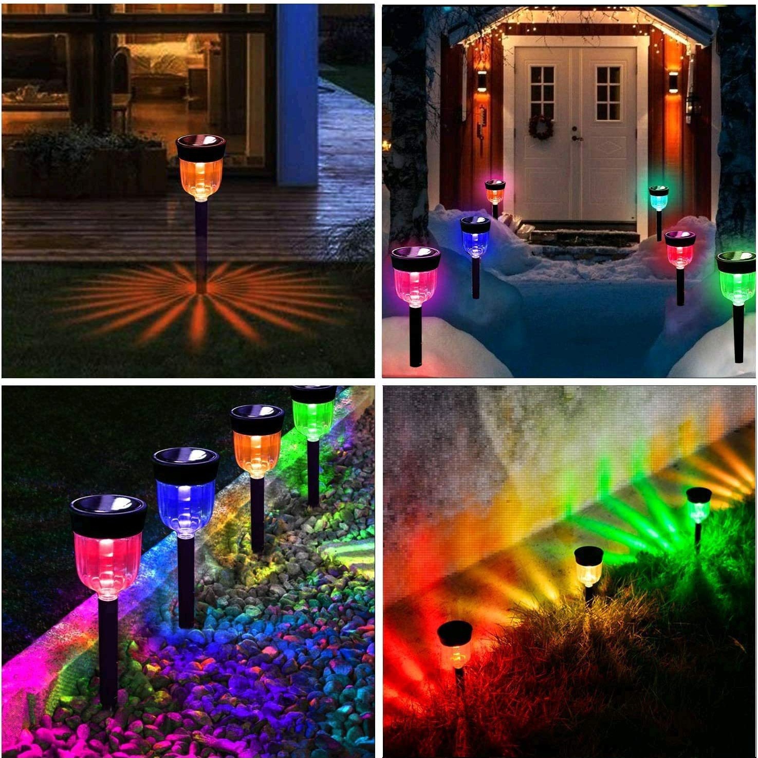 新款直销太阳能草坪灯户外花园灯七彩地插灯庭院灯装饰灯景观灯走