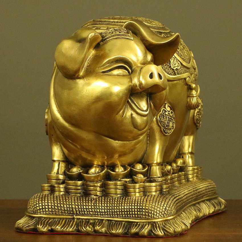 新款直销纯铜生肖猪发财猪存钱罐客厅办公室公司店铺铜摆件装饰品,家居饰品,桌面摆件,淘宝优惠券,粉丝福利购,淘宝优惠卷