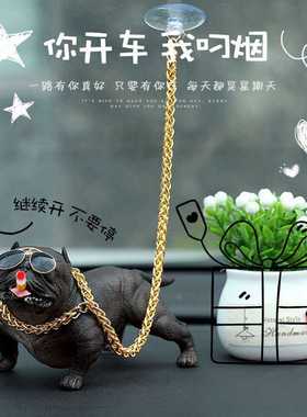 新款直销网红社会狗汽车摆件创意车内装饰品个性仿真狗恶霸犬模型