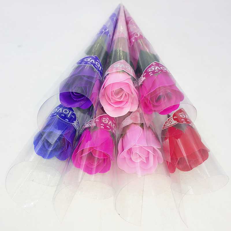 新款直销香皂玫瑰花单支仿真肥皂花教师节礼物情人节公司扫码活动