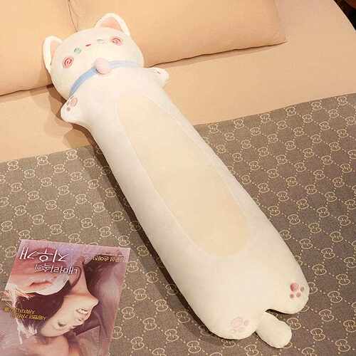 新款直销卡通长条猫咪抱枕女生睡觉陪伴可夹腿抱枕猫咪长条抱枕跨