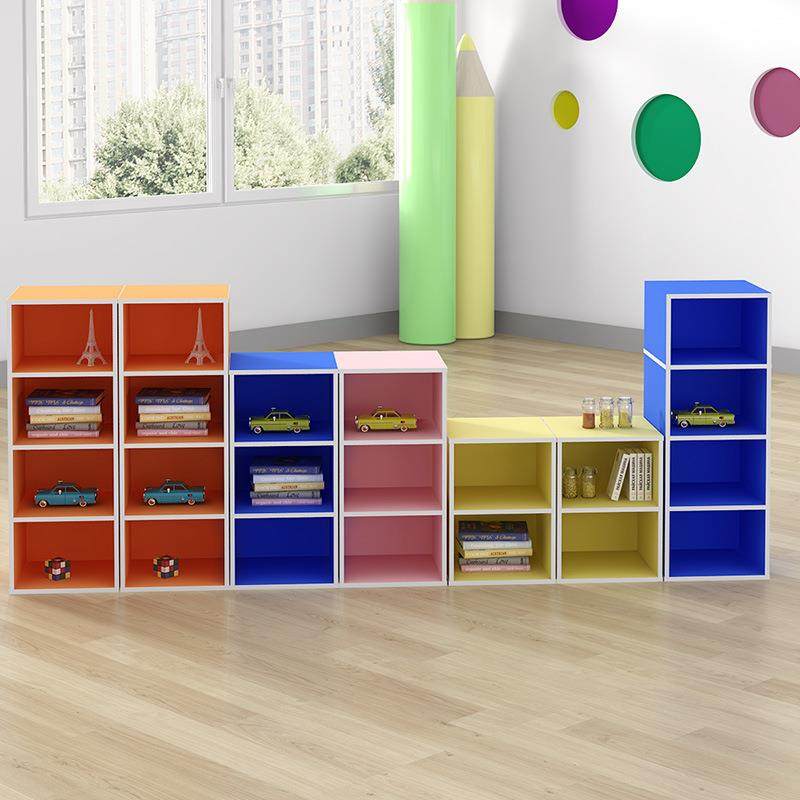 新款直销创意多规格儿童书架彩色实用组合书柜板式收纳柜多功能架