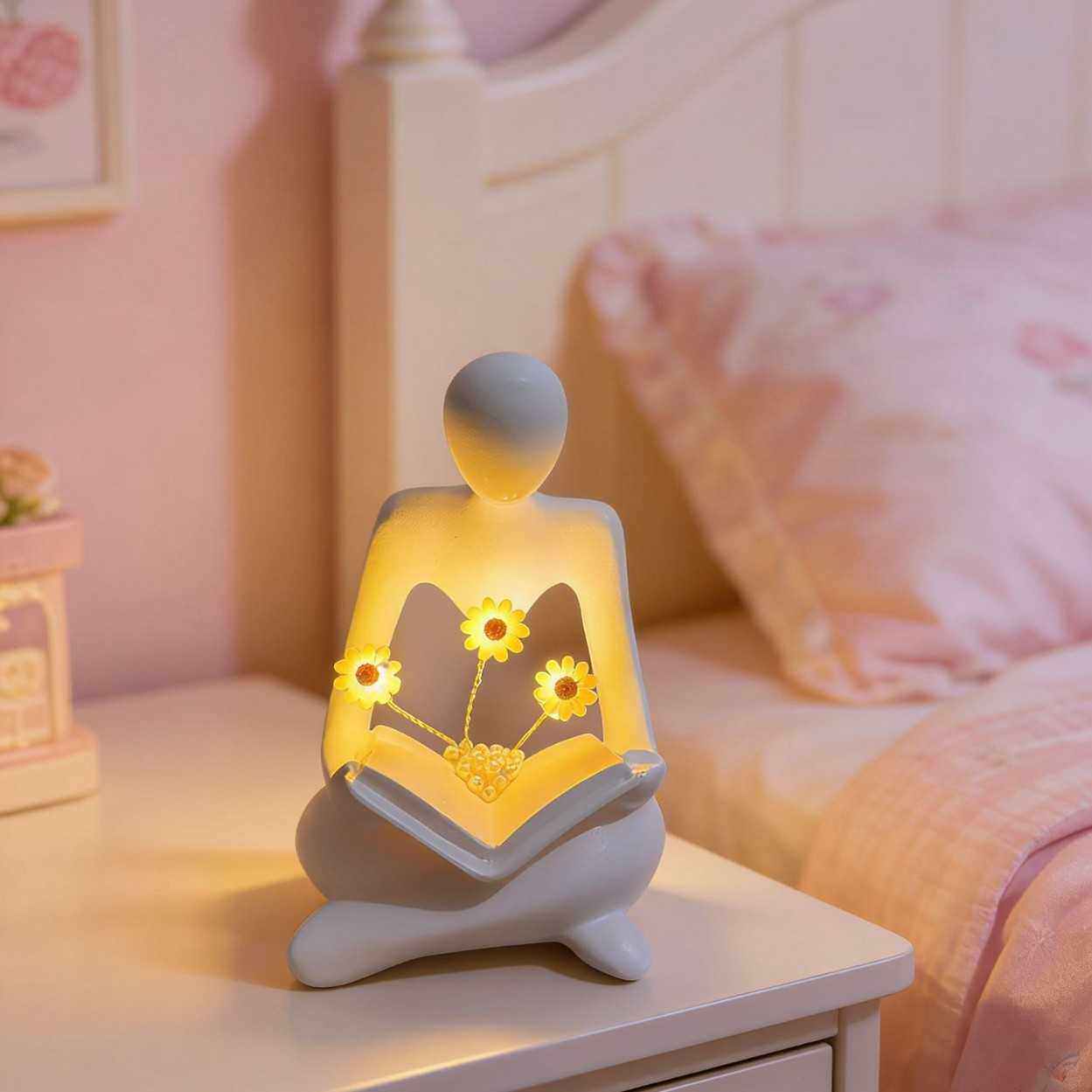 新款直销DIY郁金香小夜灯花束手工新创意摆件卧室装饰品送男女友,家居饰品,桌面摆件,淘宝优惠券,粉丝福利购,淘宝优惠卷