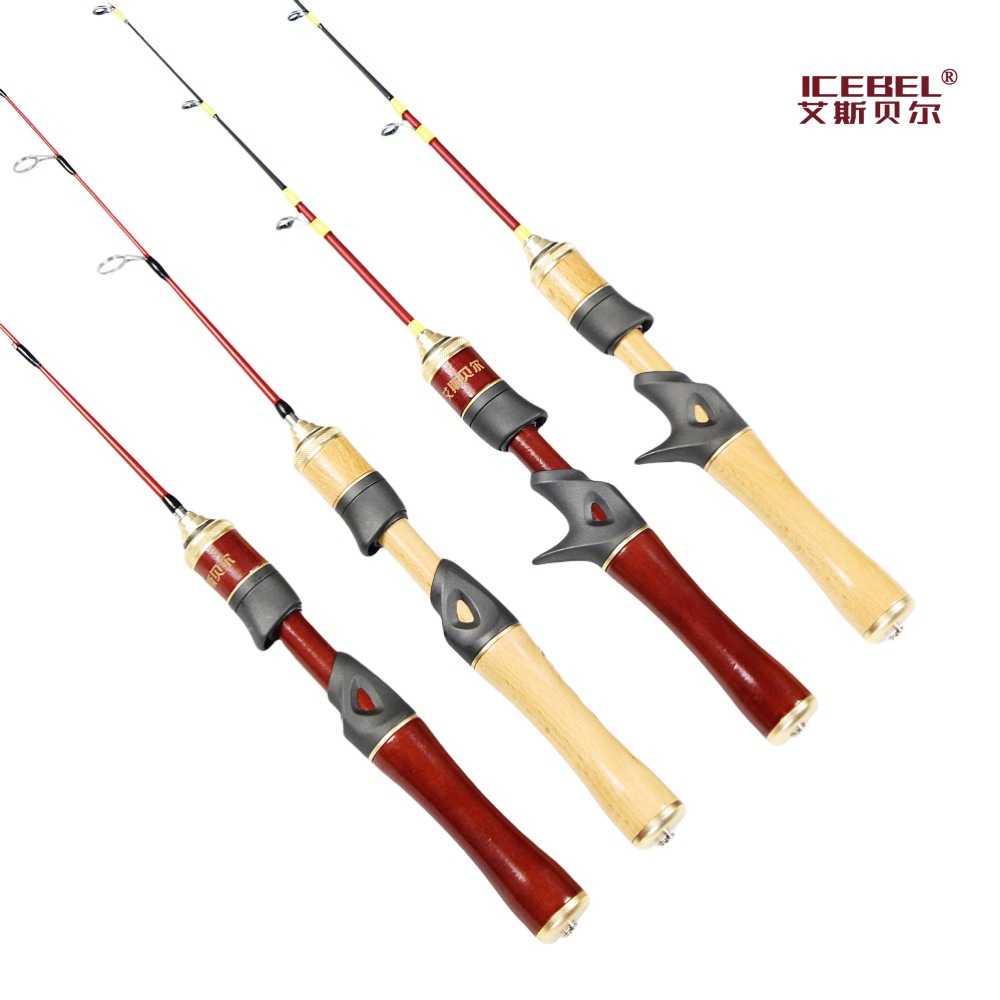 新款直销ICEBEL枪柄实木冰钓竿Ice fishing冬钓冰上钓鱼筏钓硬软