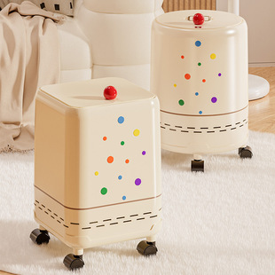 垃圾桶客厅家用2025新款大号大容量带盖滑轮高颜值卧室厨房卫生间