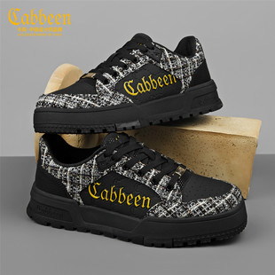 卡宾男鞋2026新款春季男士时尚百搭低帮黑色拼色舒适休闲运动板鞋