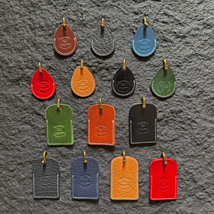 帛雲Behfxy复古纯手工纯色真皮小区电子门禁卡套钥匙扣IC感应卡套