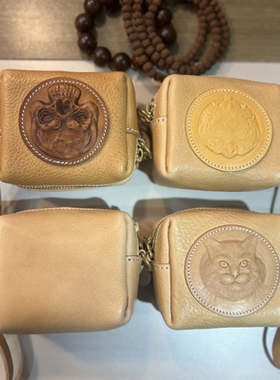 Behfxy帛雲 MBox植鞣牛皮文玩手串核桃首饰收纳包 便携式手拎包包