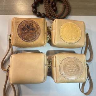 Behfxy帛雲 MBox植鞣牛皮文玩手串核桃首饰收纳包 便携式手拎包包