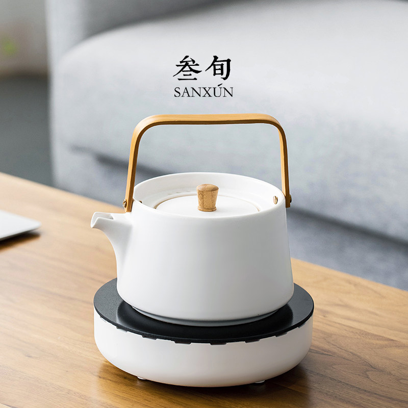 叁旬电陶炉煮茶器家用煮茶炉烧水壶大号泡茶壶专用陶瓷煮茶壶套装