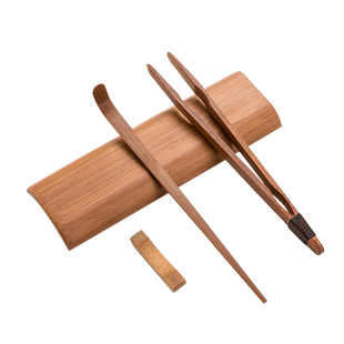 叁旬 竹境四件套天然竹制茶道六君子茶则茶夹茶勺套装茶具零配件
