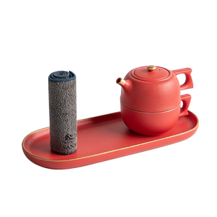 叁旬宫廷红快客杯一壶一杯一盘便携小套轻奢办公旅行功夫茶具套装