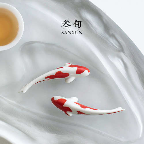 叁旬锦鲤小茶宠摆件精品