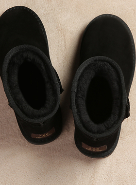 真皮雪地靴男士冬季保暖加绒东北加厚防滑新款短靴子男棉鞋面包鞋