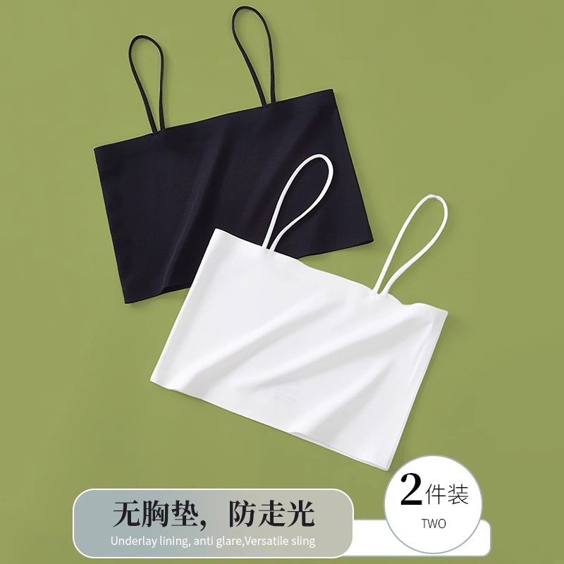 无痕美背抹胸内衣女不带胸垫小吊带背心内搭一片式裹胸外穿夏薄款
