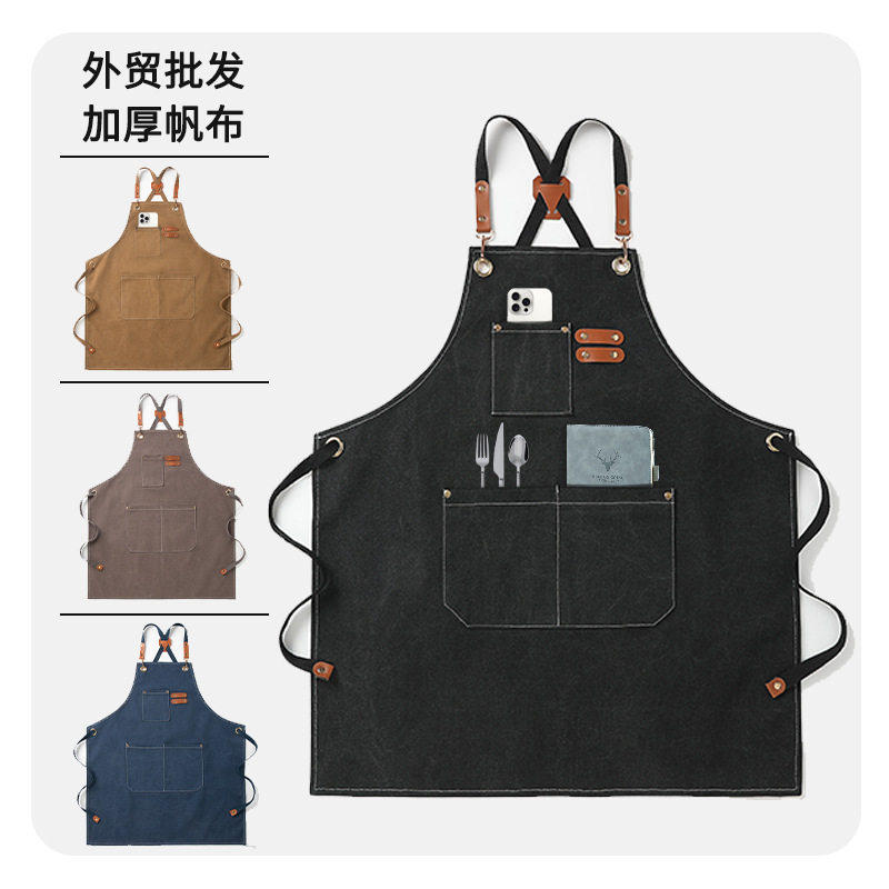 工业焊工电焊帆布围裙耐高温防烫阻燃劳保工作服防护防污围腰耐