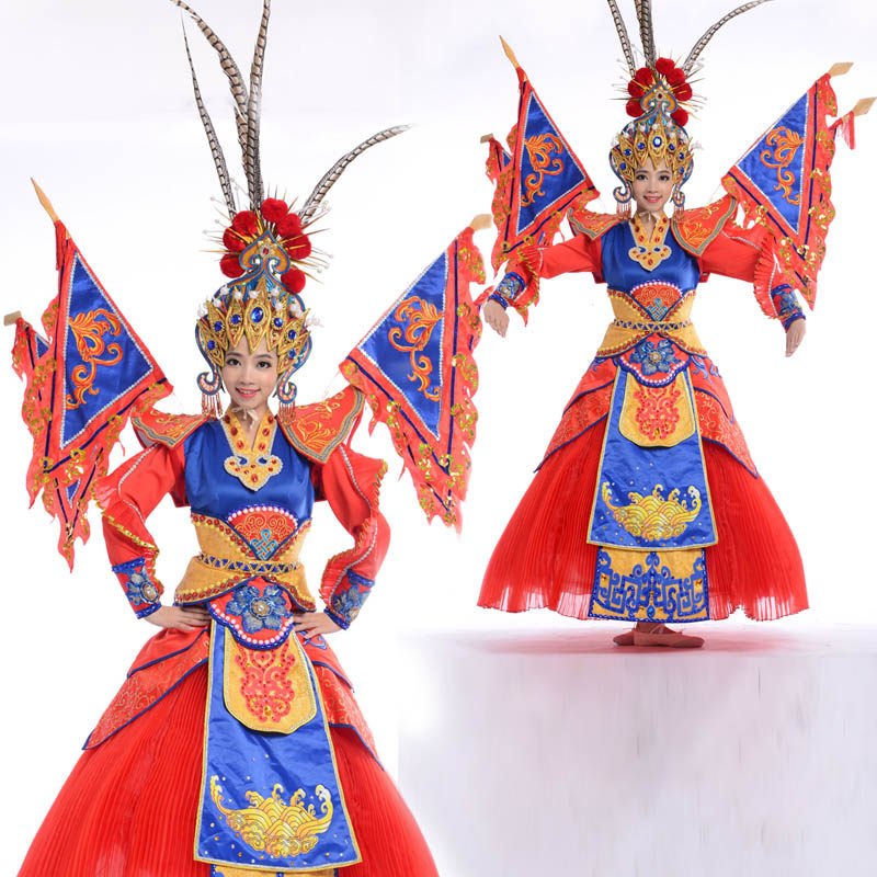 京剧戏曲服装桃李杯夜深沉打鼓服花旦旗靠男女水鼓服舞台演出服