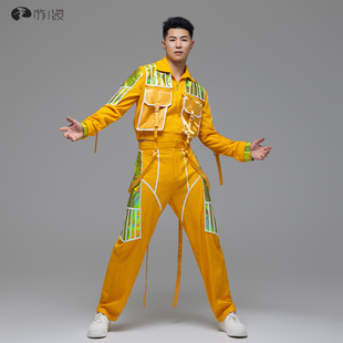 新款现代舞劳动畅想曲工人装同款演出服动感闪光歌伴舞合唱表演服