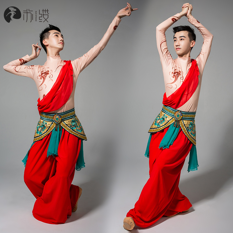 新款古典舞敦煌舞男齐舞飞天舞蹈