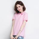 纯棉有翻领t恤工作衣服装 定制polo衫 大码 女短袖 刺绣印字logo 夏季