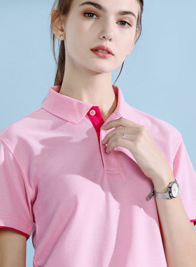 纯棉翻领T恤女2026夏季新款大码韩版运动POLO衫短袖定制印字LOGO