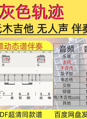 Beyond灰色轨迹视频动态谱伴奏无木吉他伴奏无人声伴奏