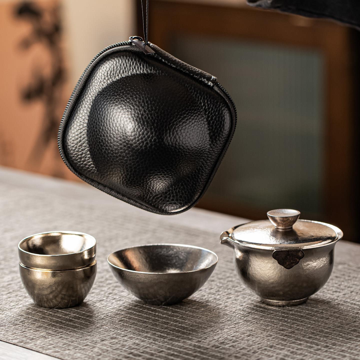 纯钛旅行茶具套组可携式收纳功夫泡茶壶茶杯迷你茶具小包2026新款