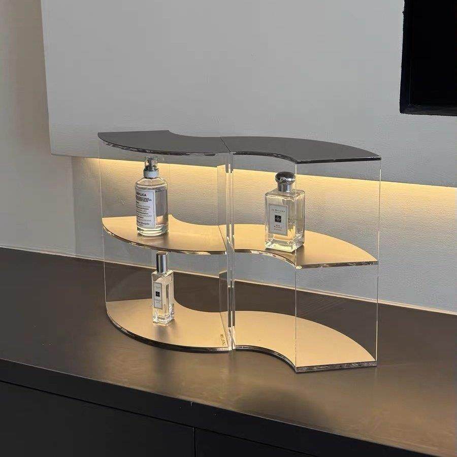 玖楼 压克力置物架桌面装饰多层收纳杯架子化妆品香水浴室展示架