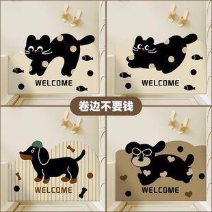 猫咪入户门地垫可擦免洗皮革进门地毯家用玄关门口pvc防滑脚垫子