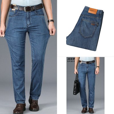 JEEP吉普官方中年款官网男装男士牛仔裤直筒大码男长裤休闲款正品