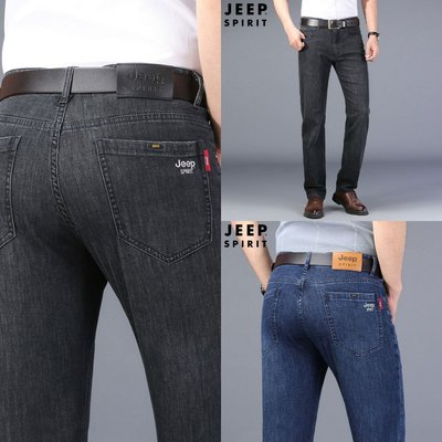 JEEP吉普官方中老年官网男装男士牛仔裤修身直筒中年男休闲正品款