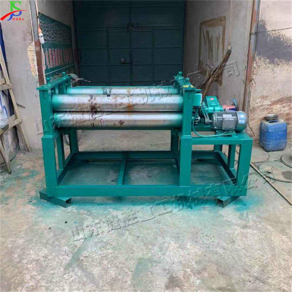 废旧油桶切割展平机金属油桶切割展平机双压辊油桶铁皮辗轧机