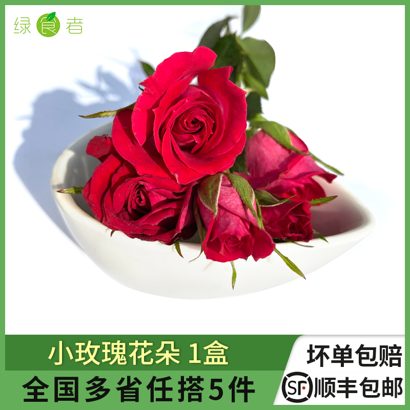 小玫瑰花朵1盒6小支 酒店西餐日料冷艺烘焙新鲜花草摆盘装饰材料