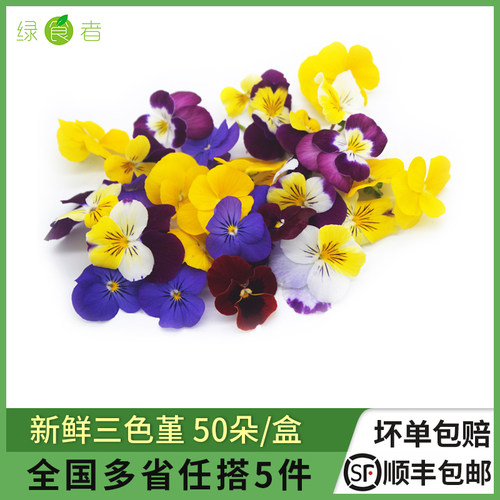 三色堇鲜花酒店西餐烘焙摆盘装饰