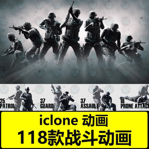 iclone素材之战斗动画Studio Mocap - Rifle Combat Motion