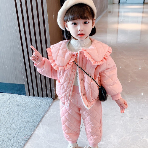 新款两面穿洋气棉服套装2022冬季