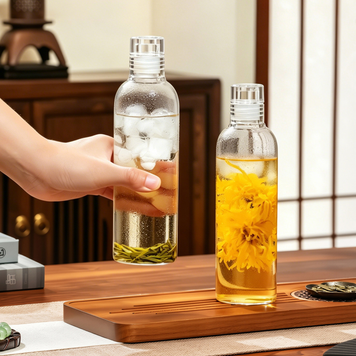 冷泡茶瓶子玻璃夏天冰箱密封图片