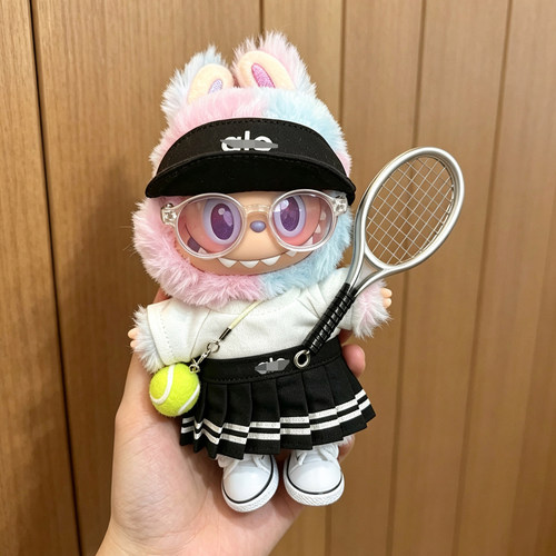 拉布布网球服套装衣服alo裙子一二三代labubu娃衣运动服帽子