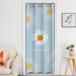 夏日清新时尚的雏菊免打孔家居门帘卧室客厅厨房试衣间窗帘隔断