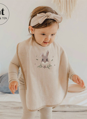 tat洗漱巾儿童刷牙防水围兜宝宝口水巾纯棉a类婴儿口水围巾不湿衣