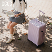 CECE可扩展大容量行李箱女拉杆登机旅行密码 箱双层防爆拉链万向轮
