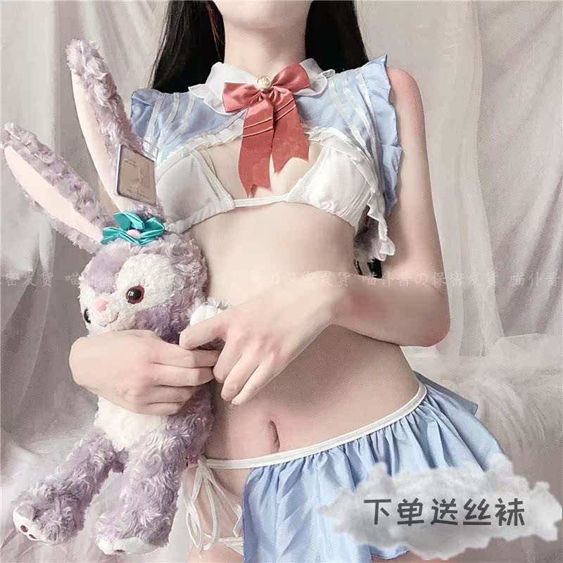 Japanese two-dimensional cute cute rabbit student girl pure soft sister sailor suit private room style underwear