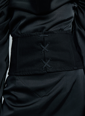 RAY BURST BLACK 鱼骨绑带黑色牛仔腰封