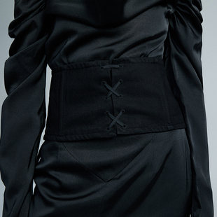 鱼骨绑带黑色牛仔腰封 BLACK RAY BURST