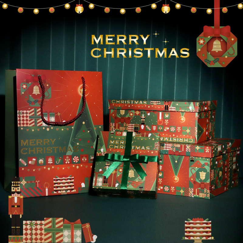 高级感圣诞节礼物盒礼袋套装组合