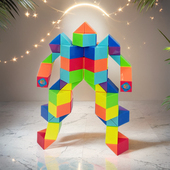 点盛彩色百变魔尺240段108节96魔王144幼儿园84儿童72益智玩具6岁