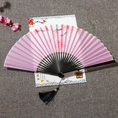 中国古风汉服折扇8寸随身男式 扇子26CM女丝绸绢布跳舞蹈古典折扇