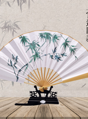 汉服配饰古风随身月上重火竹子折扇男中国风上官透罗云熙同款扇子