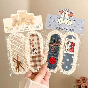 女儿童发箍网纱魔术贴婴儿宝宝前额刘海贴碎发整理神器不伤发头饰