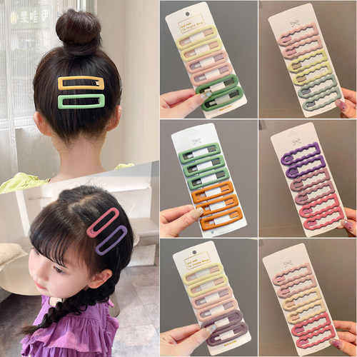 儿童糖果色可爱发夹女童磨砂bb夹刘海侧边碎发整理神器不伤发发饰